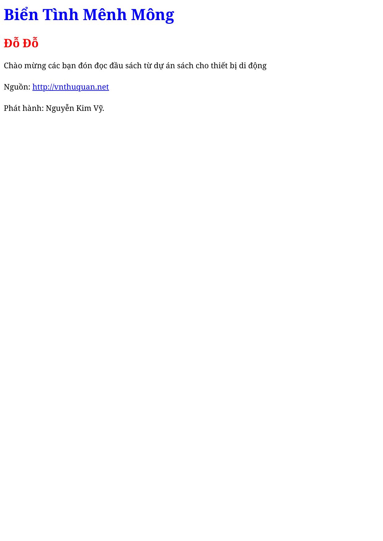 Biển Tình Mênh Mông