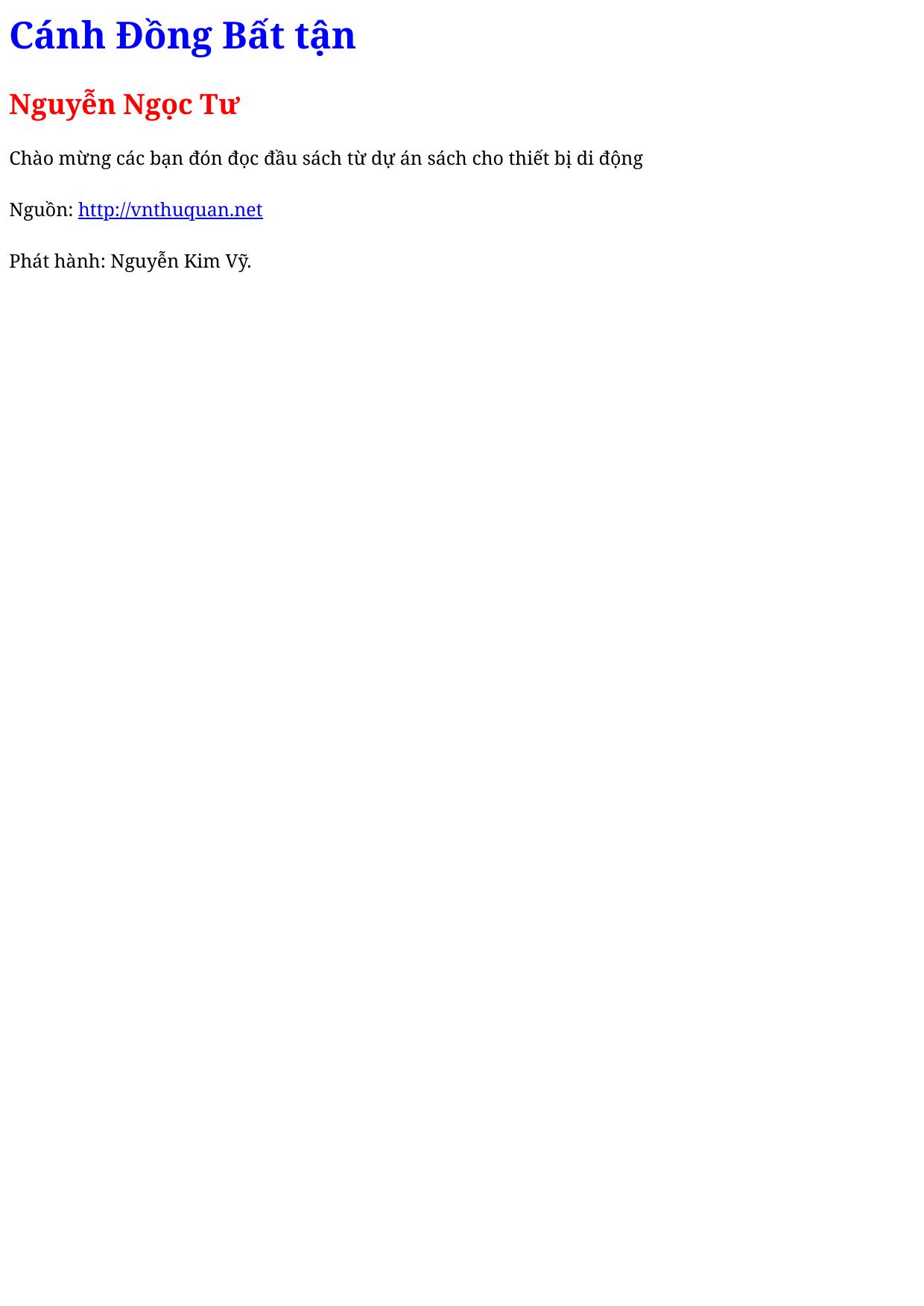 Cánh Đồng Bất tận