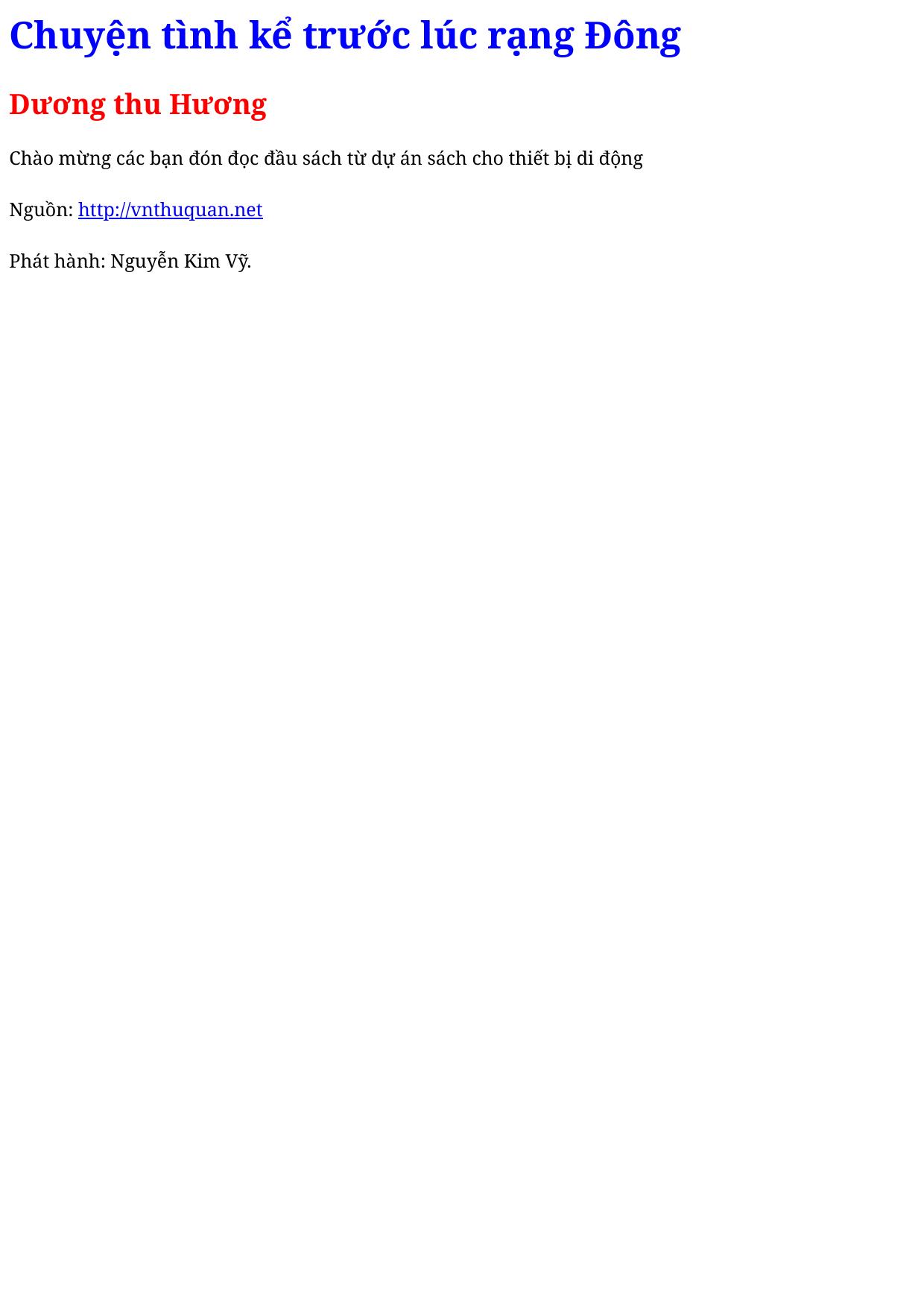 Chuyện tình kể trước lúc rạng Đông