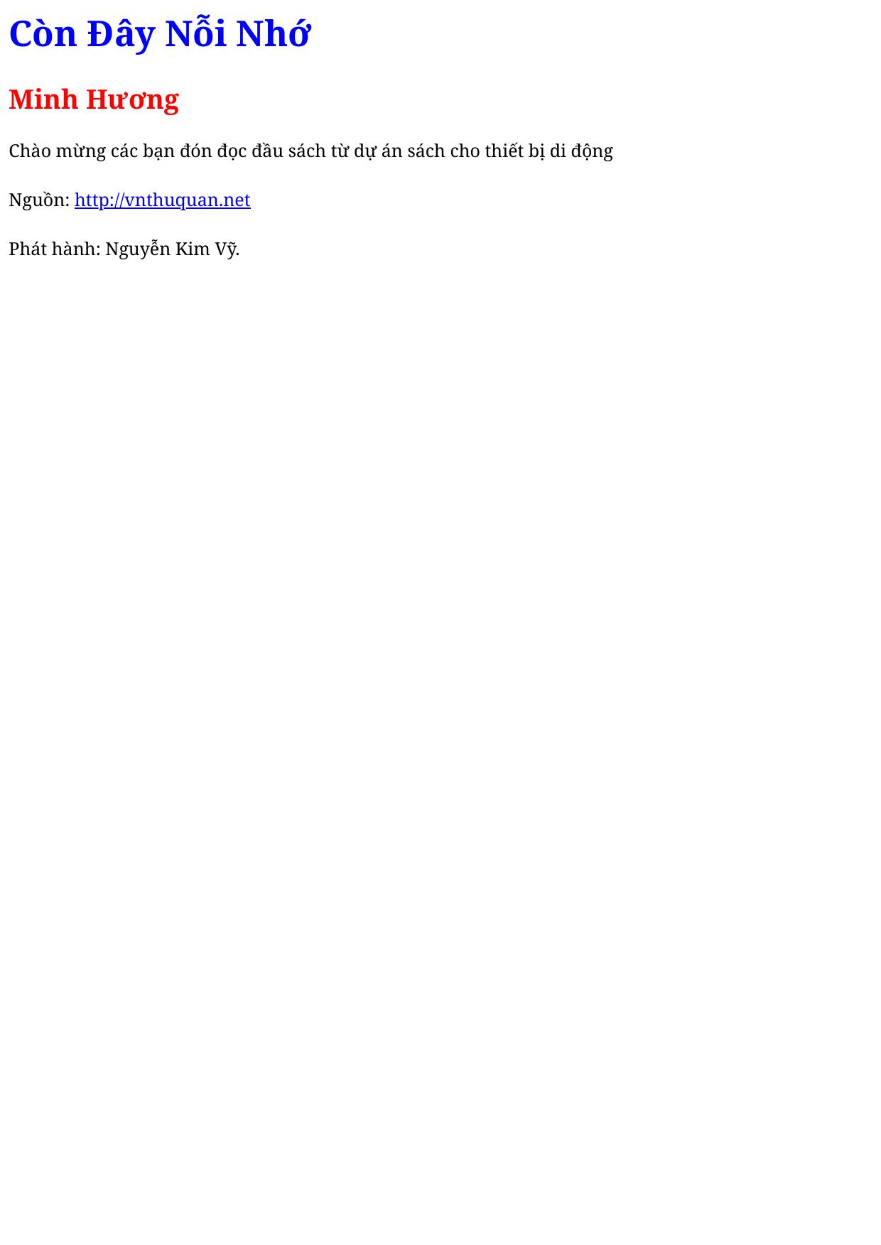 Còn Đây Nỗi Nhớ