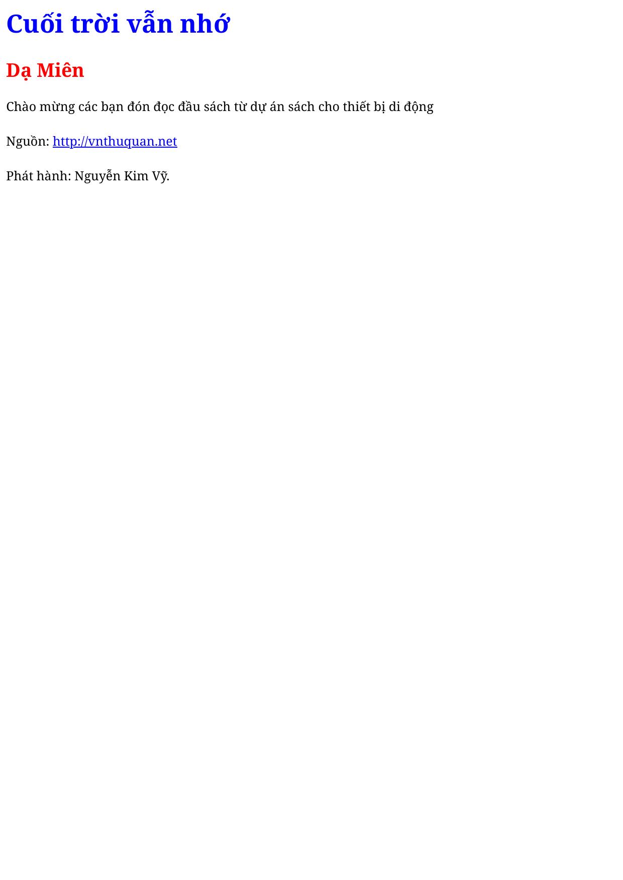 Cuối trời vẫn nhớ