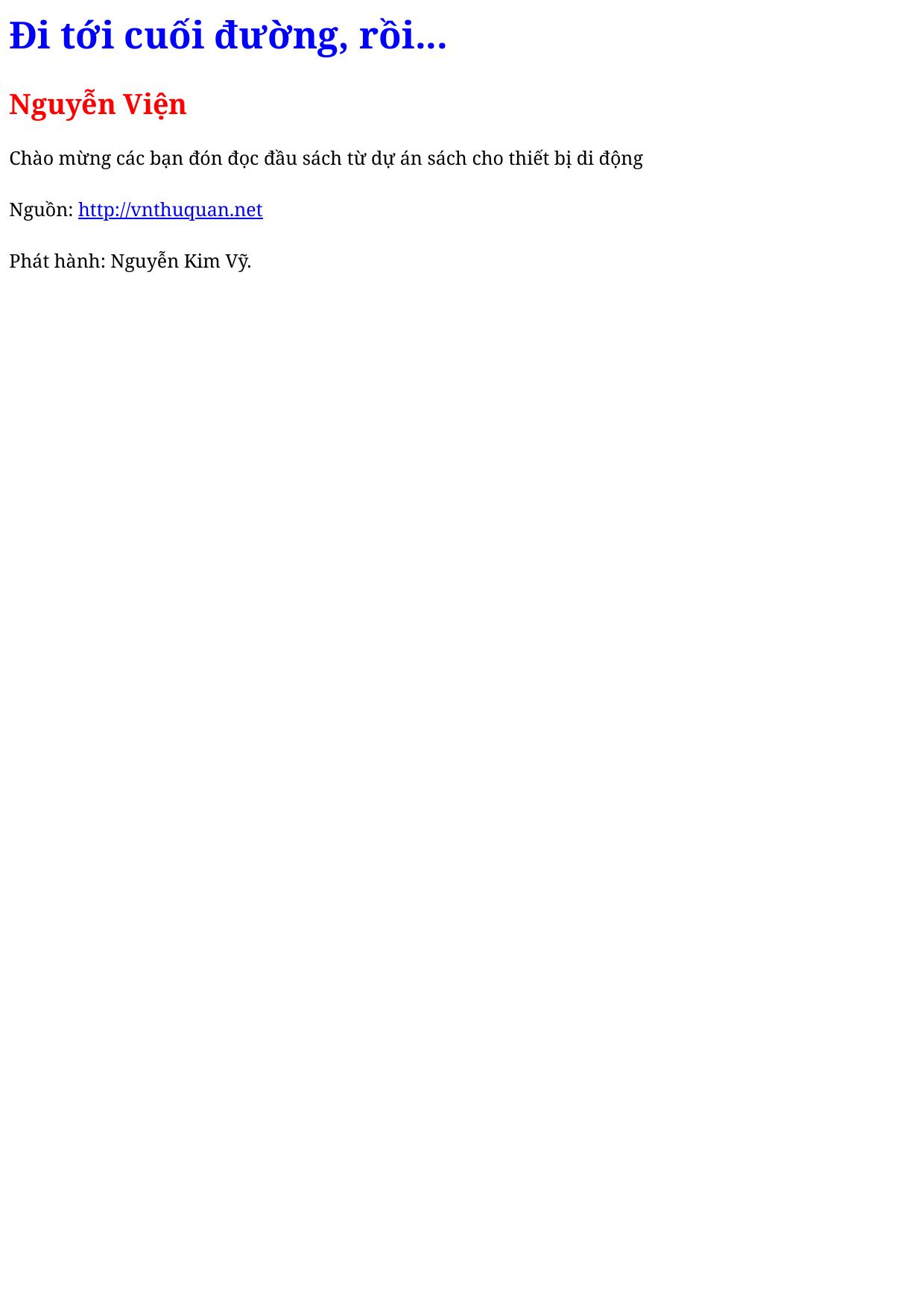 Đi tới cuối đường, rồi...