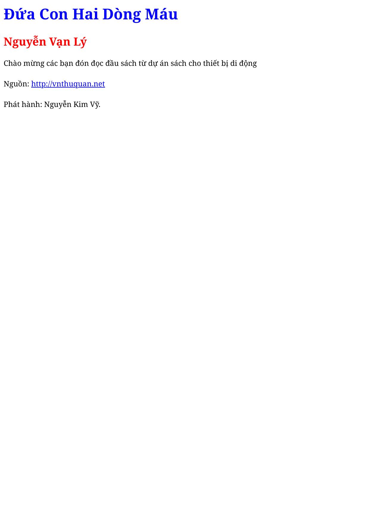 Đứa Con Hai Dòng Máu