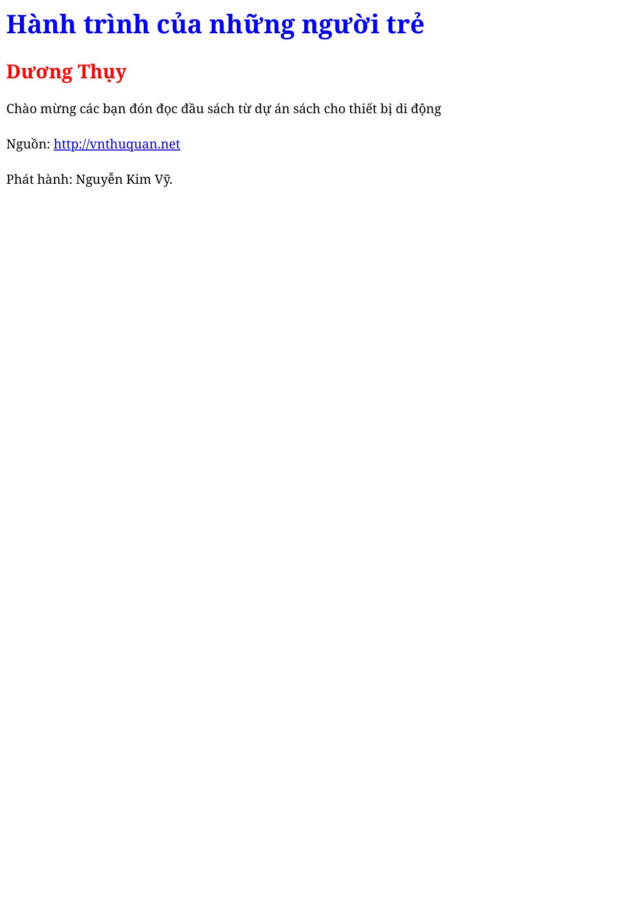 Hành trình của những người trẻ