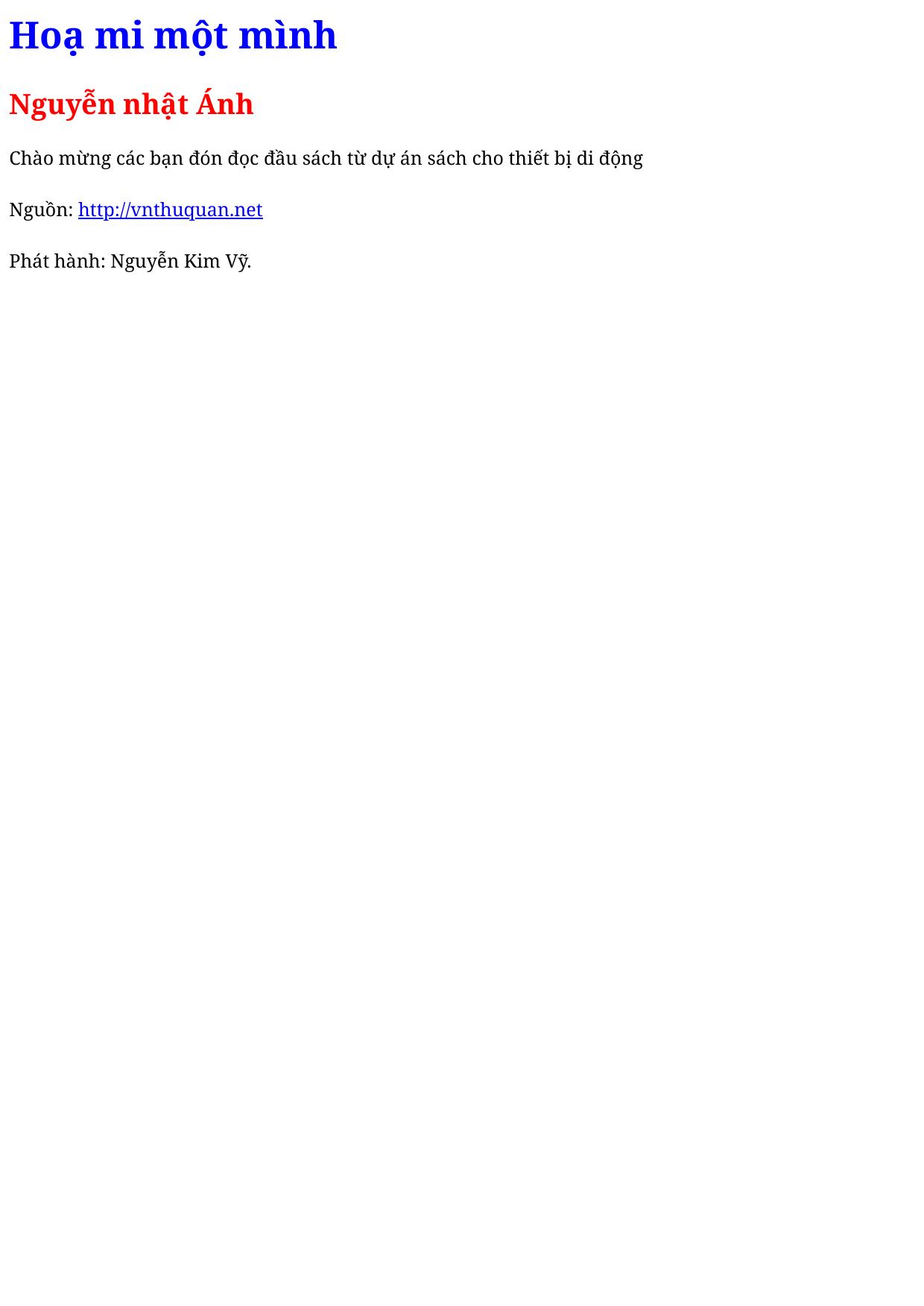 Hoạ mi một mình