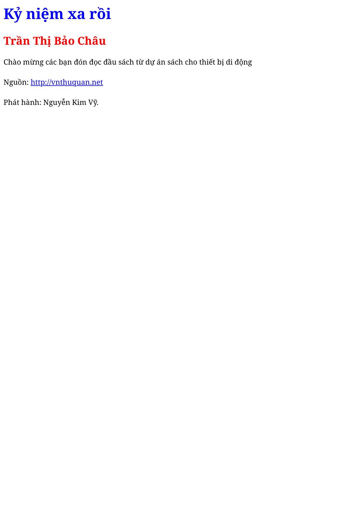 Kỷ niệm xa rồi