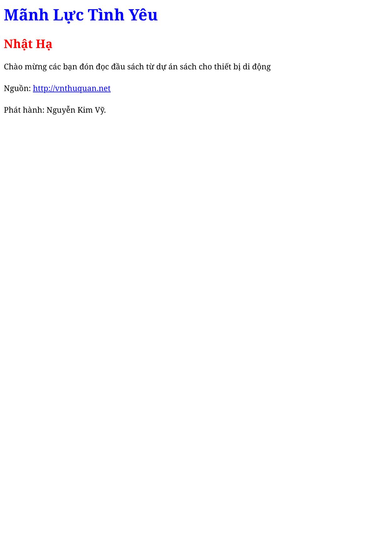 Mãnh Lực Tình Yêu