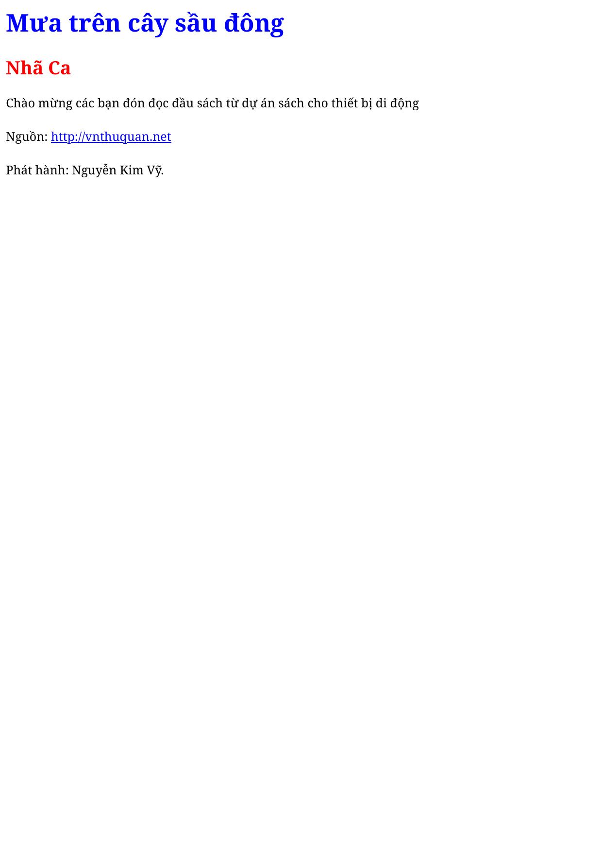 Mưa trên cây sầu đông