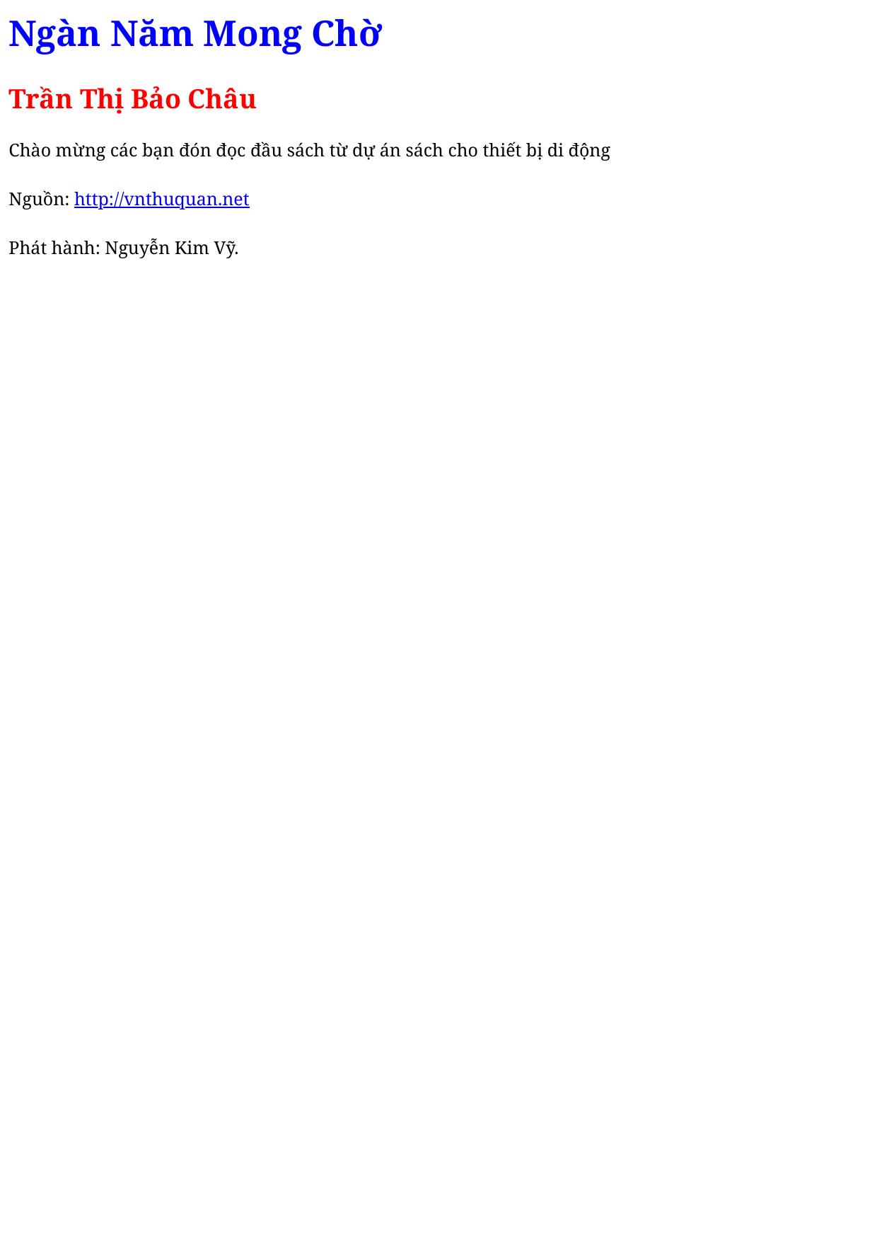 Ngàn Năm Mong Chờ