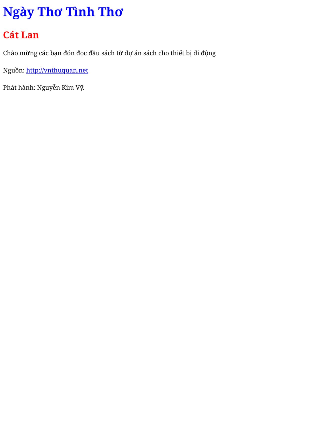 Ngày Thơ Tình Thơ