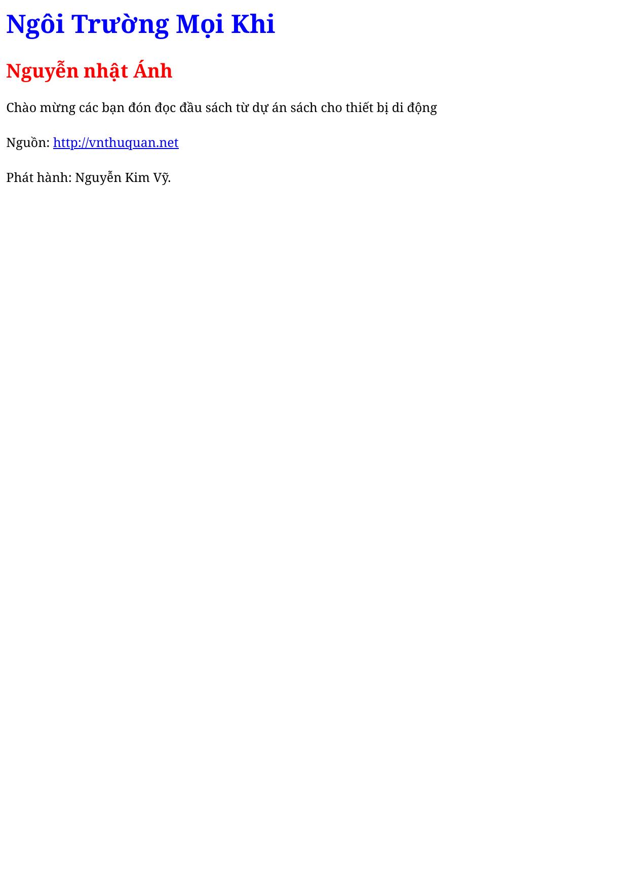 Ngôi Trường Mọi Khi