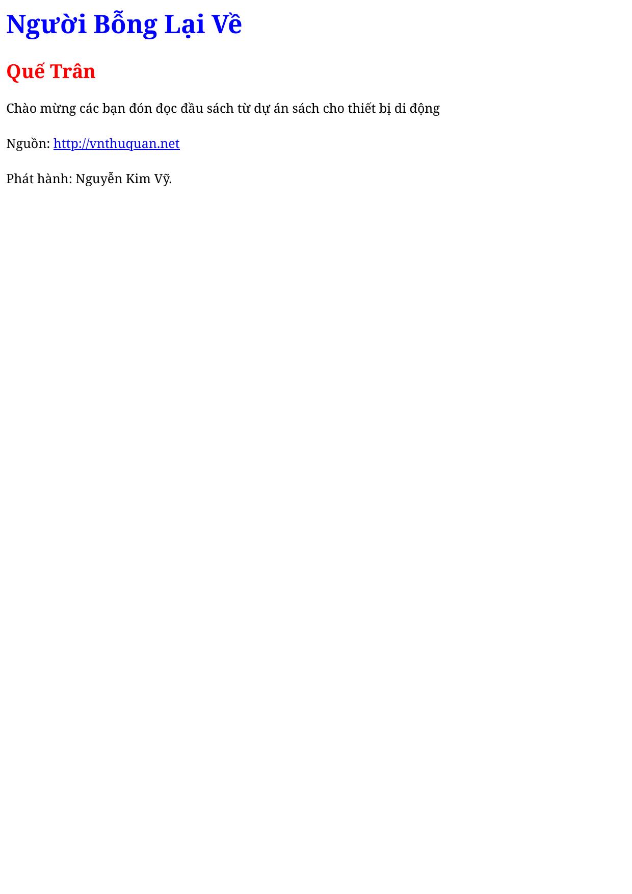 Người Bỗng Lại Về