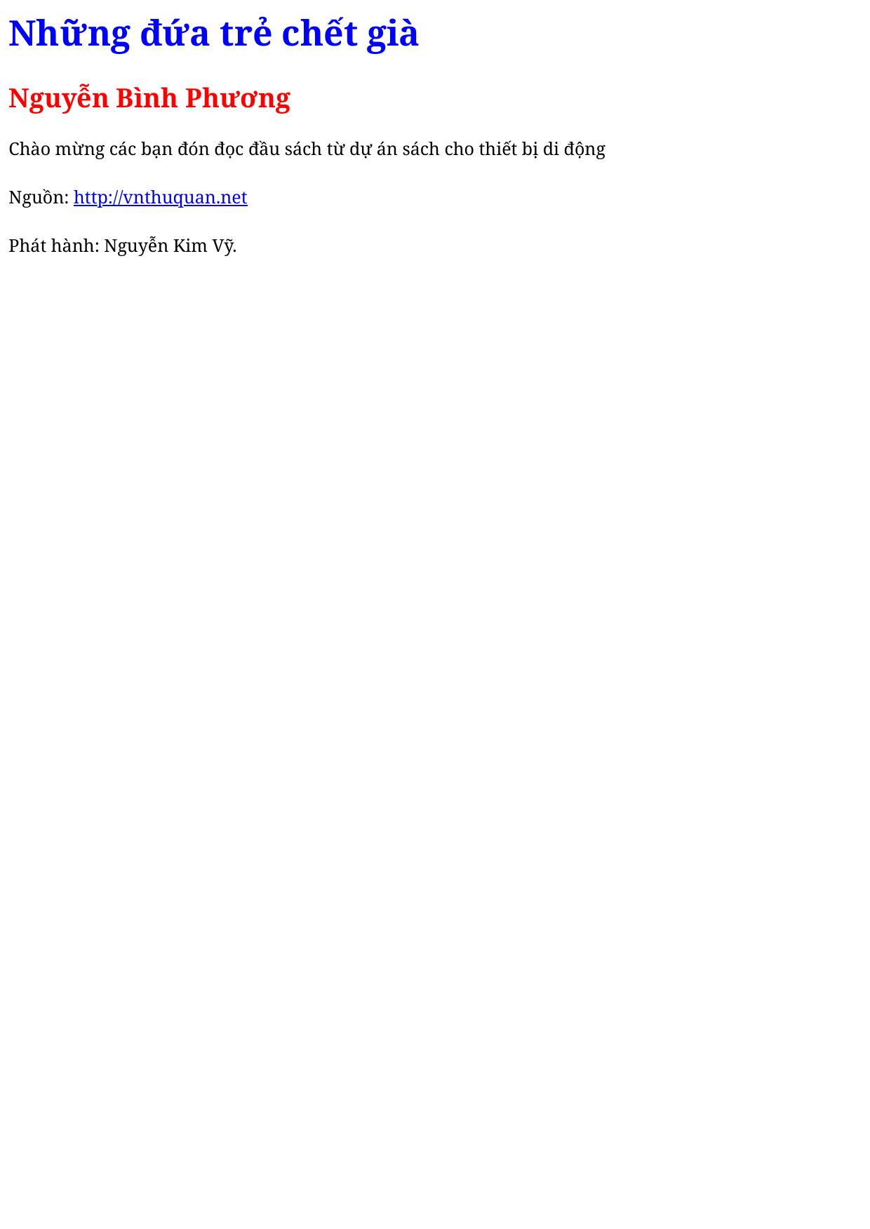 Những đứa trẻ chết già