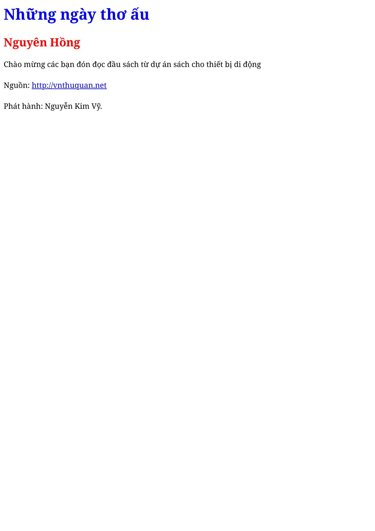 Những ngày thơ ấu