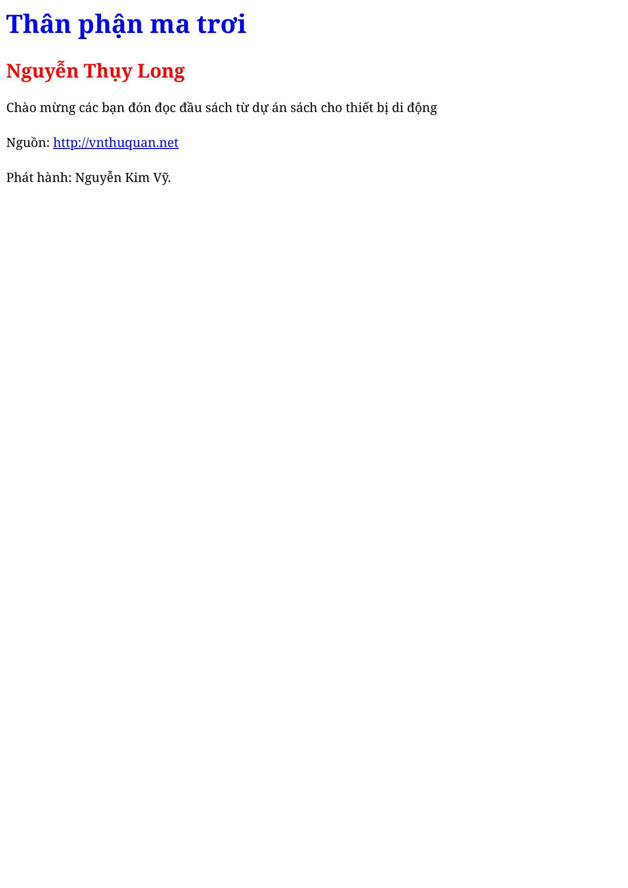 Thân phận ma trơi