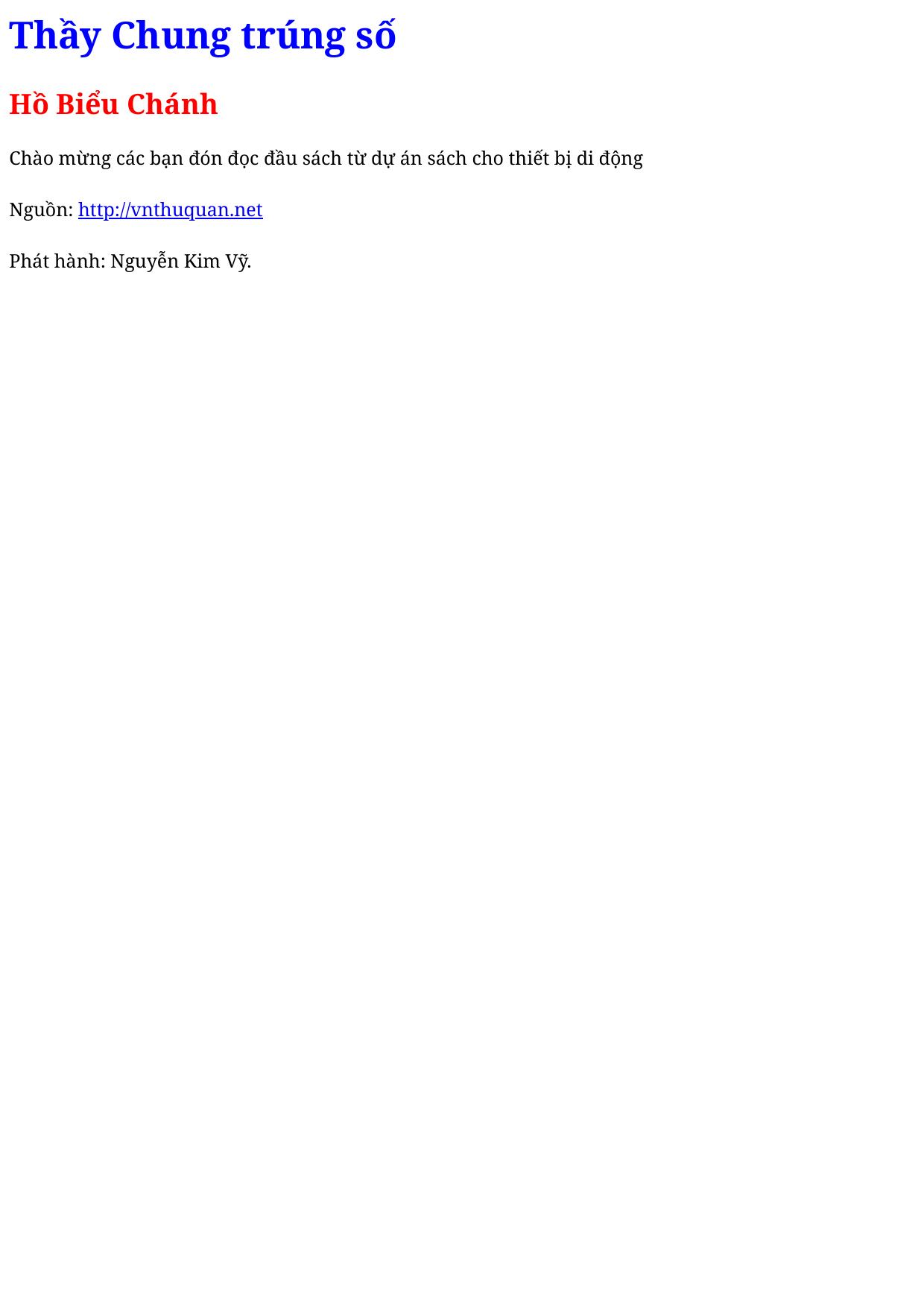 Thầy Chung trúng số