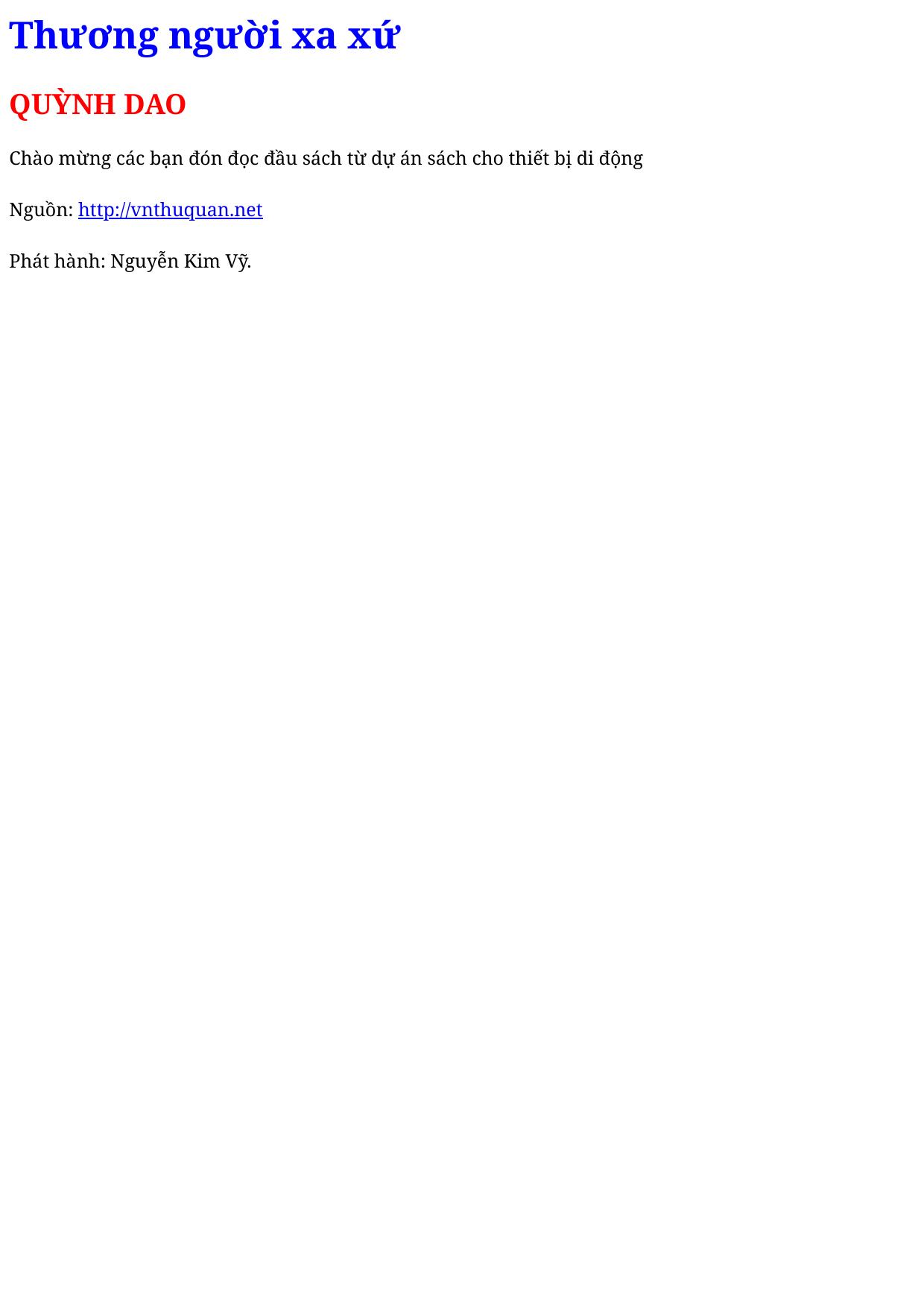 Thương người xa xứ