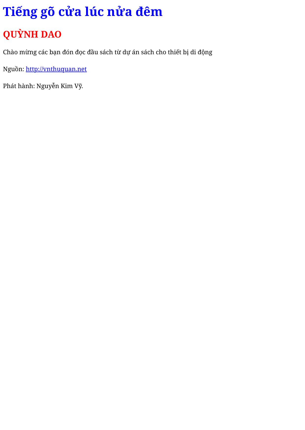 Tiếng gõ cửa lúc nửa đêm