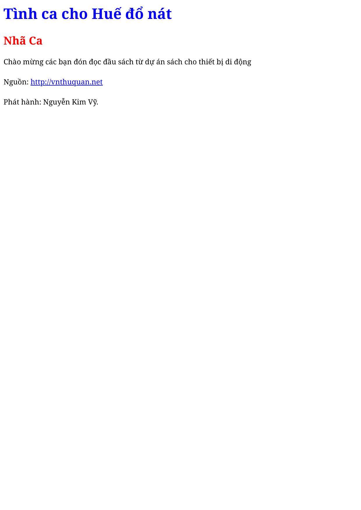 Tình ca cho Huế đổ nát