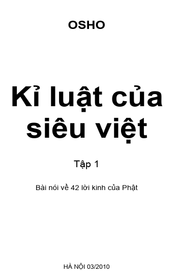 Kỉ luật của siêu việt T01