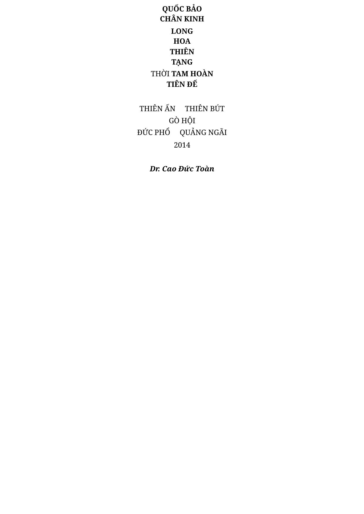 Long Hoa Thiên Tạng