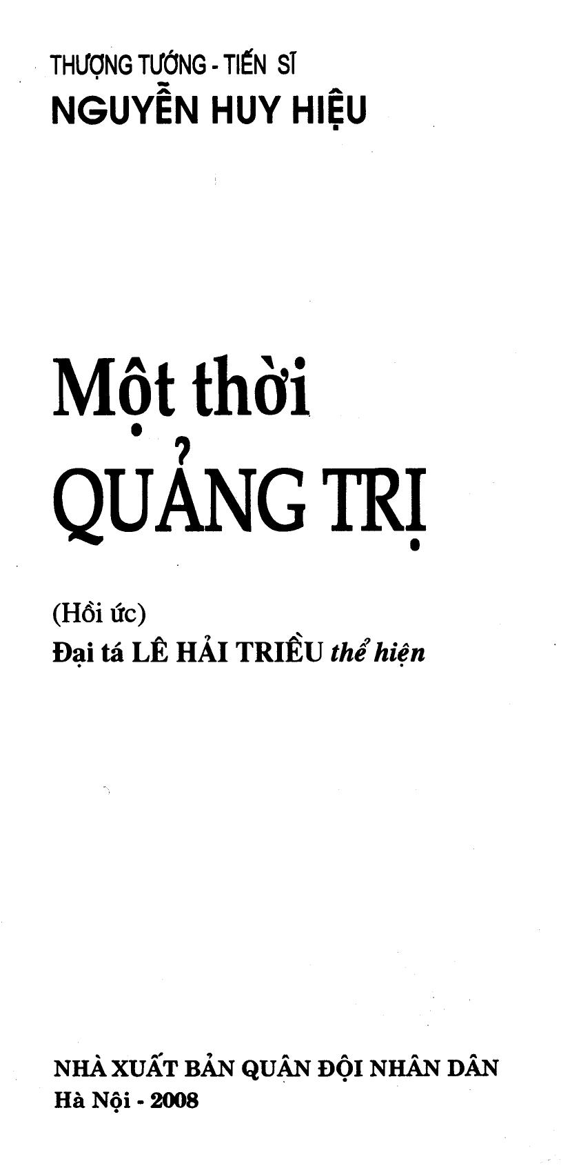 Một thời Quảng Trị
