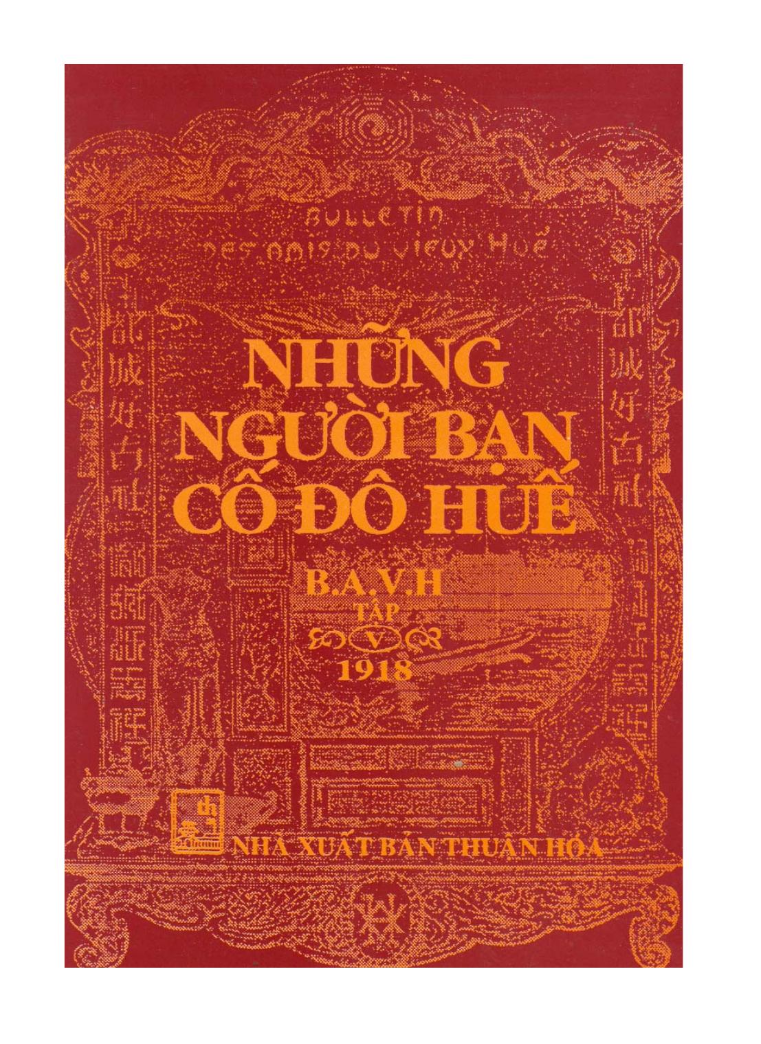 Những người bạn cố đô Huế Tập V (1918)