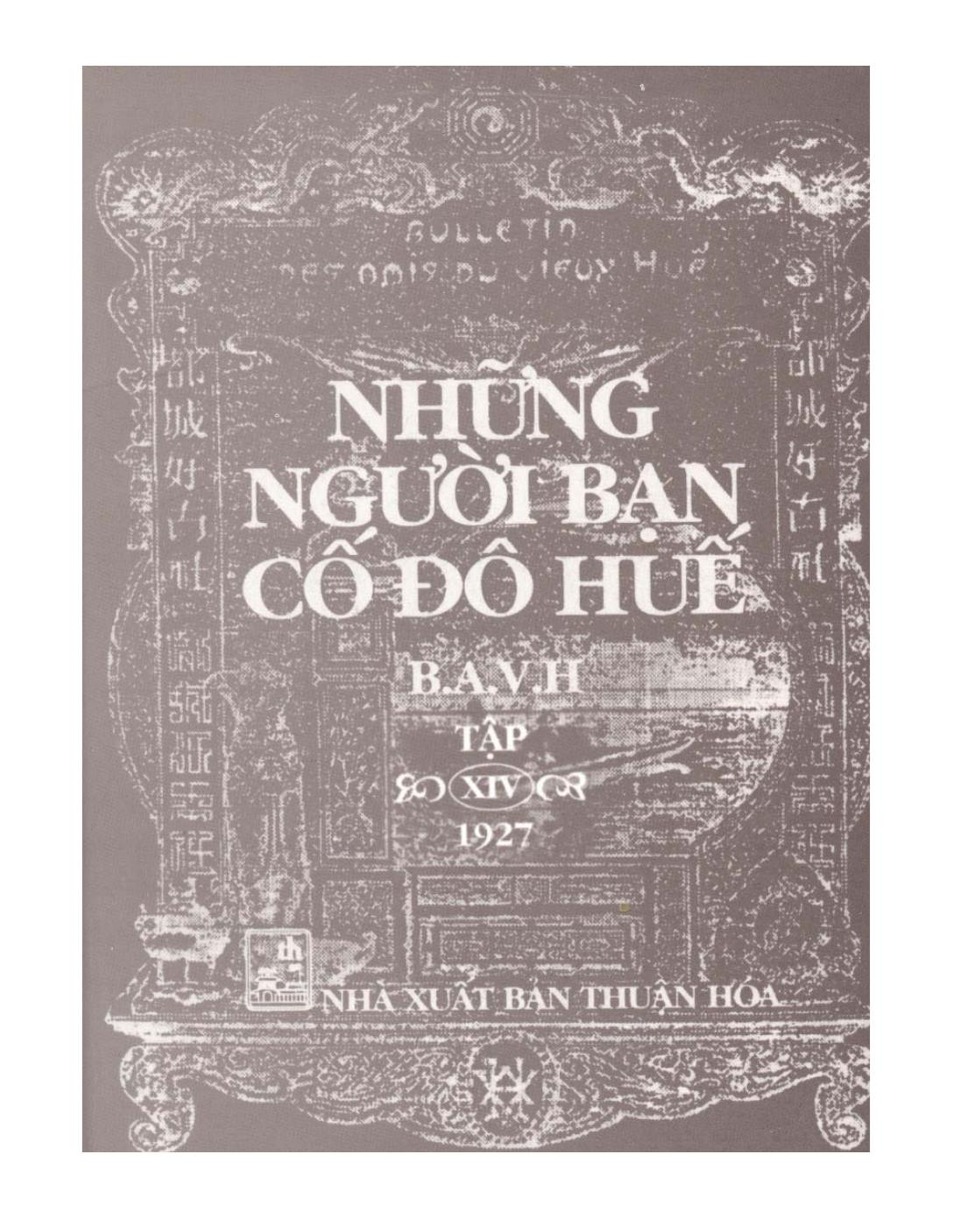 Những người bạn cố đô Huế Tập XIV (1927)